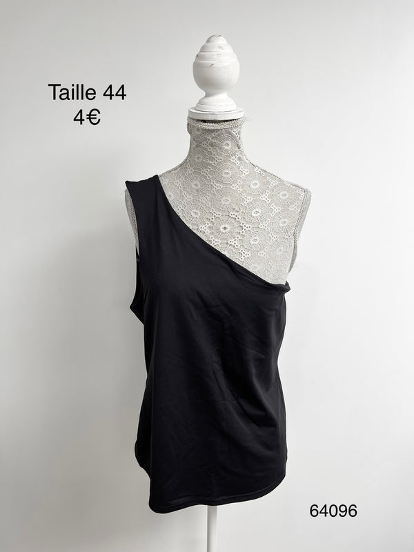 Top noir asymétrique