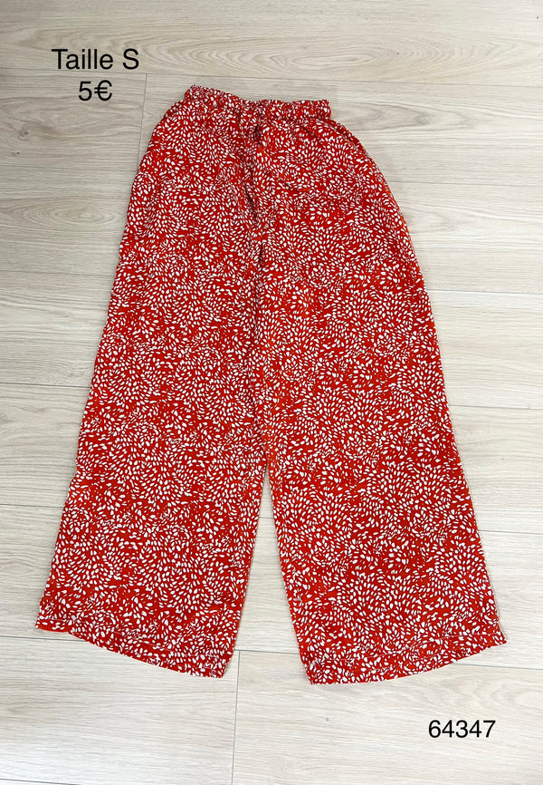 Pantalon rouge fluide imprimé