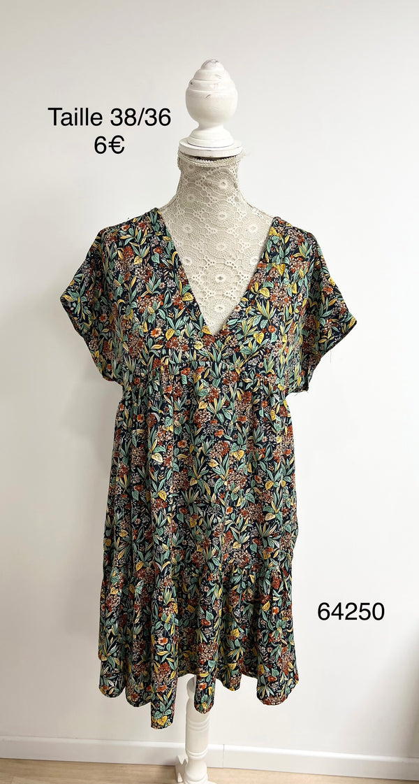 Robe fleurie multicolore