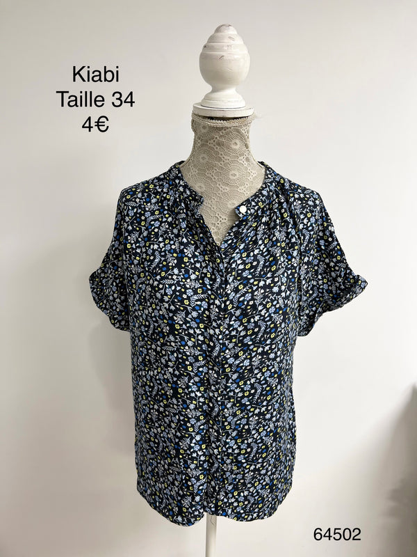 Chemise marine fleurie