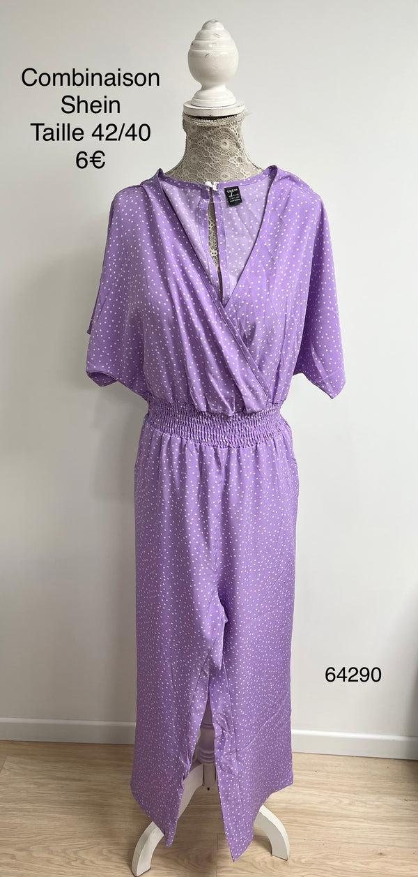 Combinaison lilas à pois