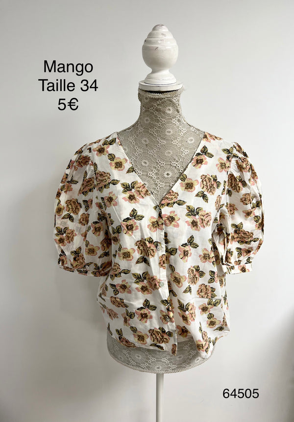 Chemise blanche fleurie