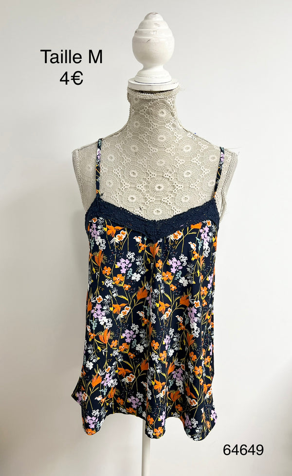 Top fleuri marine